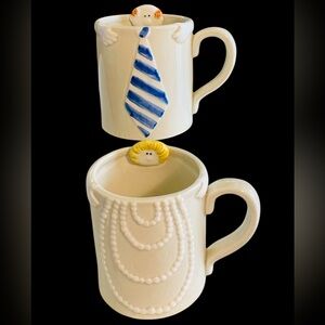 VINTAGE Fitz & Floyd (Archie & Edith Bunker) Coffee Mugs Unused Condition “1976”